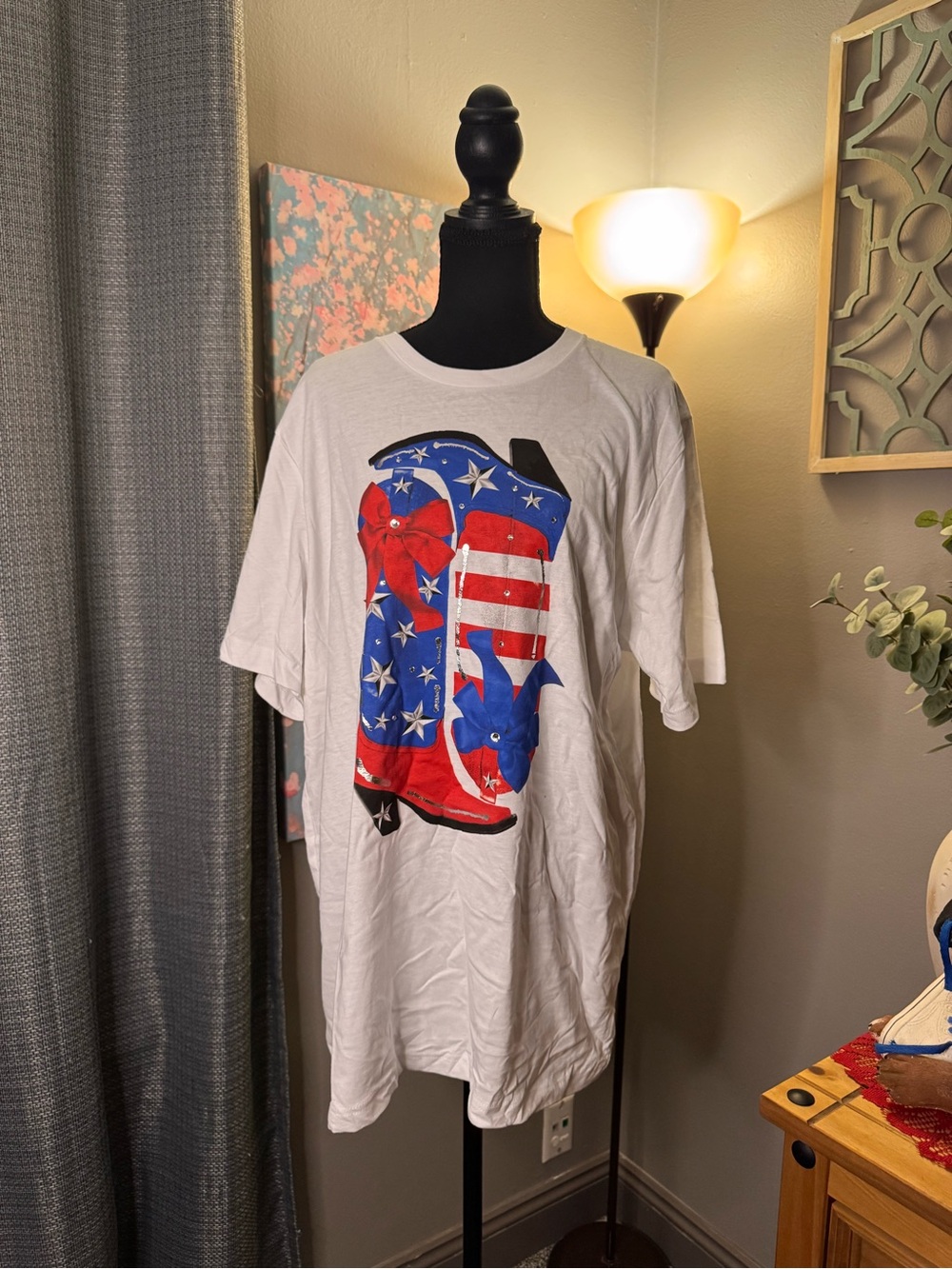 Red, White & Blue Cowboy Boots Graphic Tee